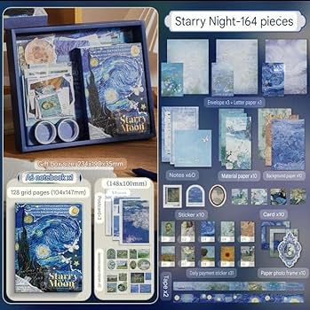 KQ22541-TSN |RE |Journal kit | Journal Paper, Ruled Notebook,Journal, Stickers Combo