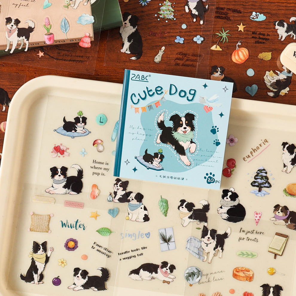 MRZYT-403| 20-Sheet PET Pet Theme Sticker Books Featuring Die-Cut Dog Designs | 80*80mm .