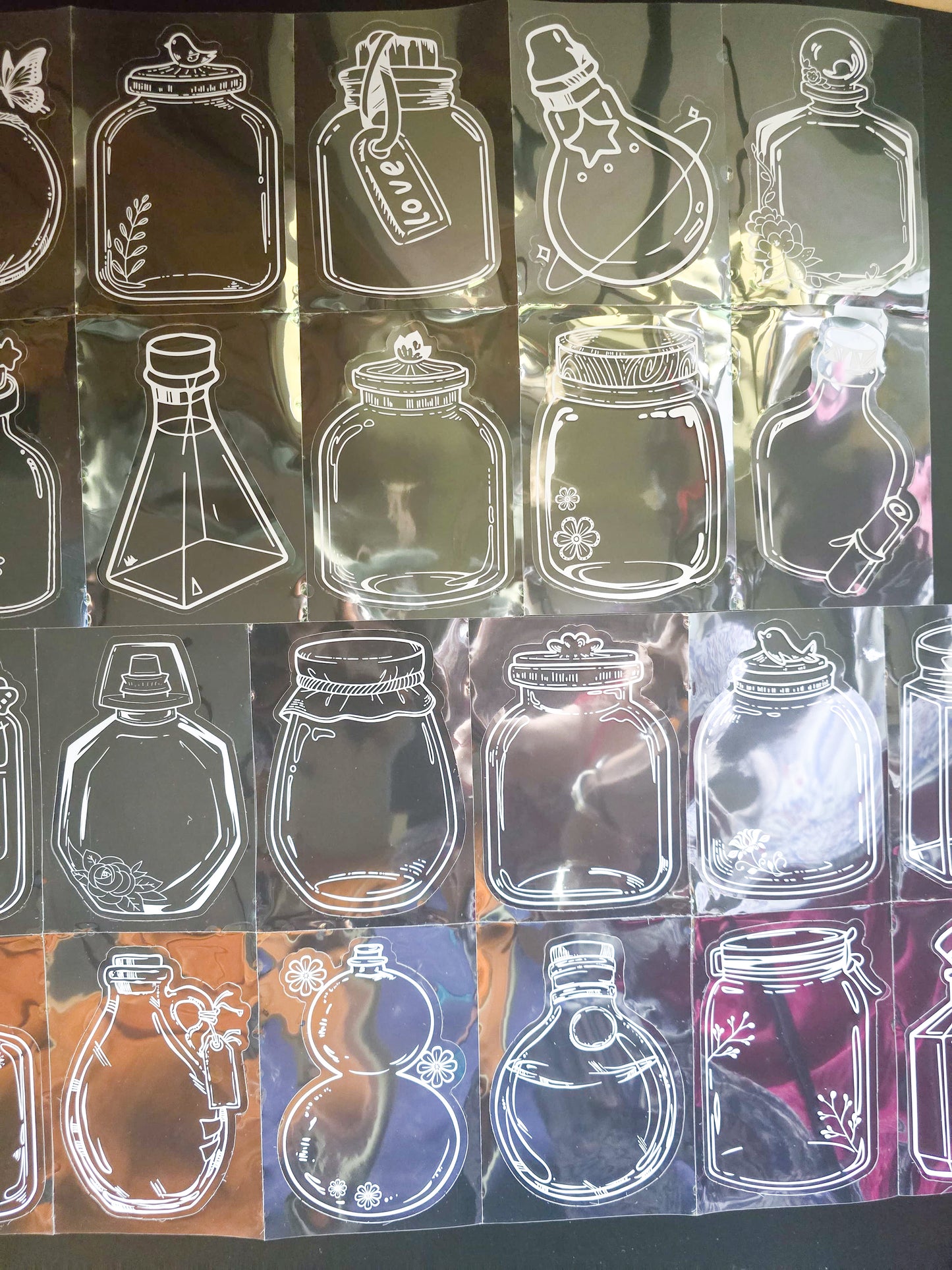 CY-SS |G-2|  Transparent Jar Sticker | Sticker Bookmark | 16 PCS |