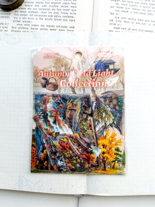 WXSJ-403 |Autumn Field Light Collection PET Sticker 20Pcs | 70* 80mm