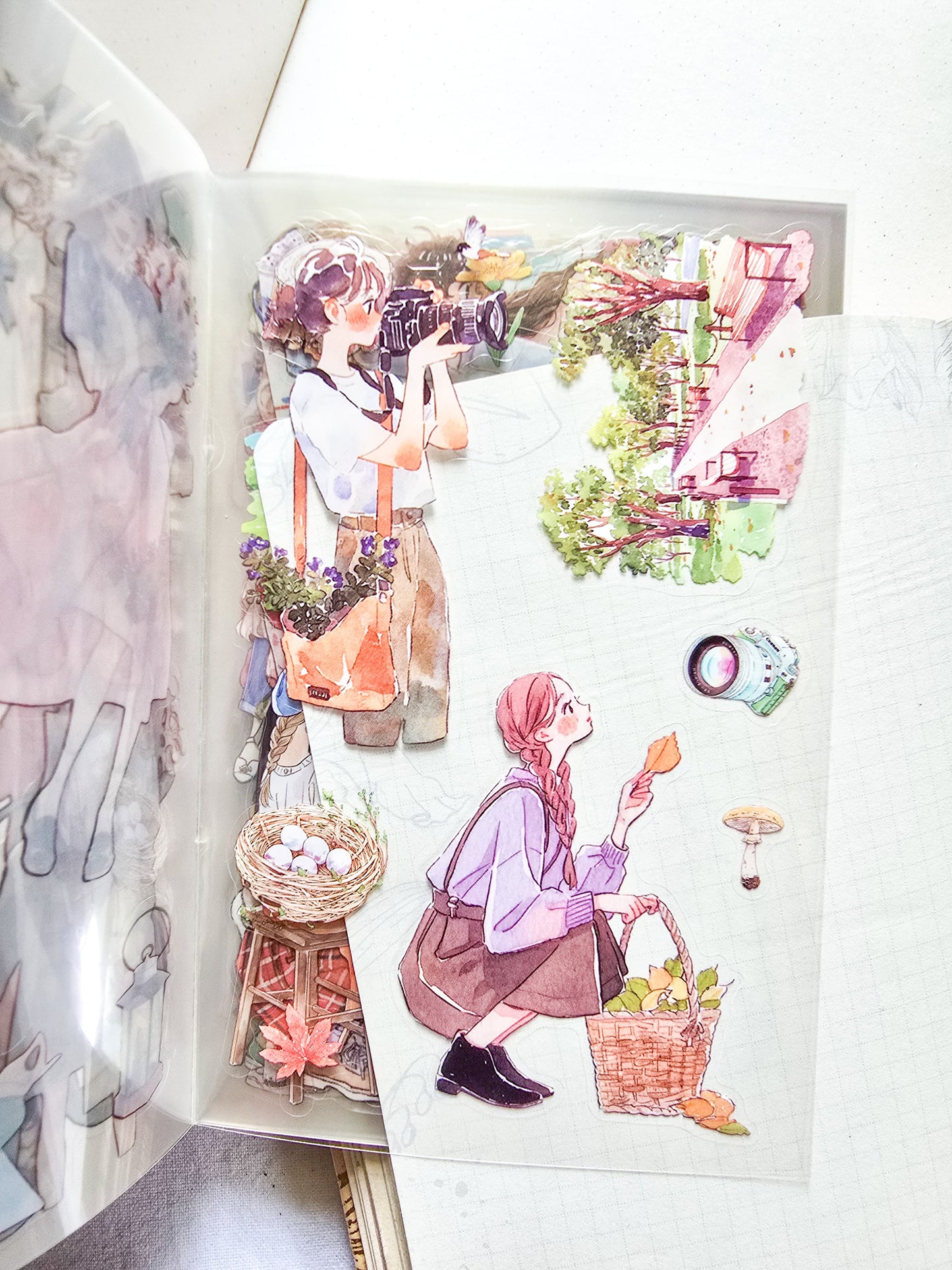 ZZPF2.0-403| 20-Piece Character Sticker sets From Series Like Summer Love" Or Pleasant Life Designed For Journaling Sticker Book |