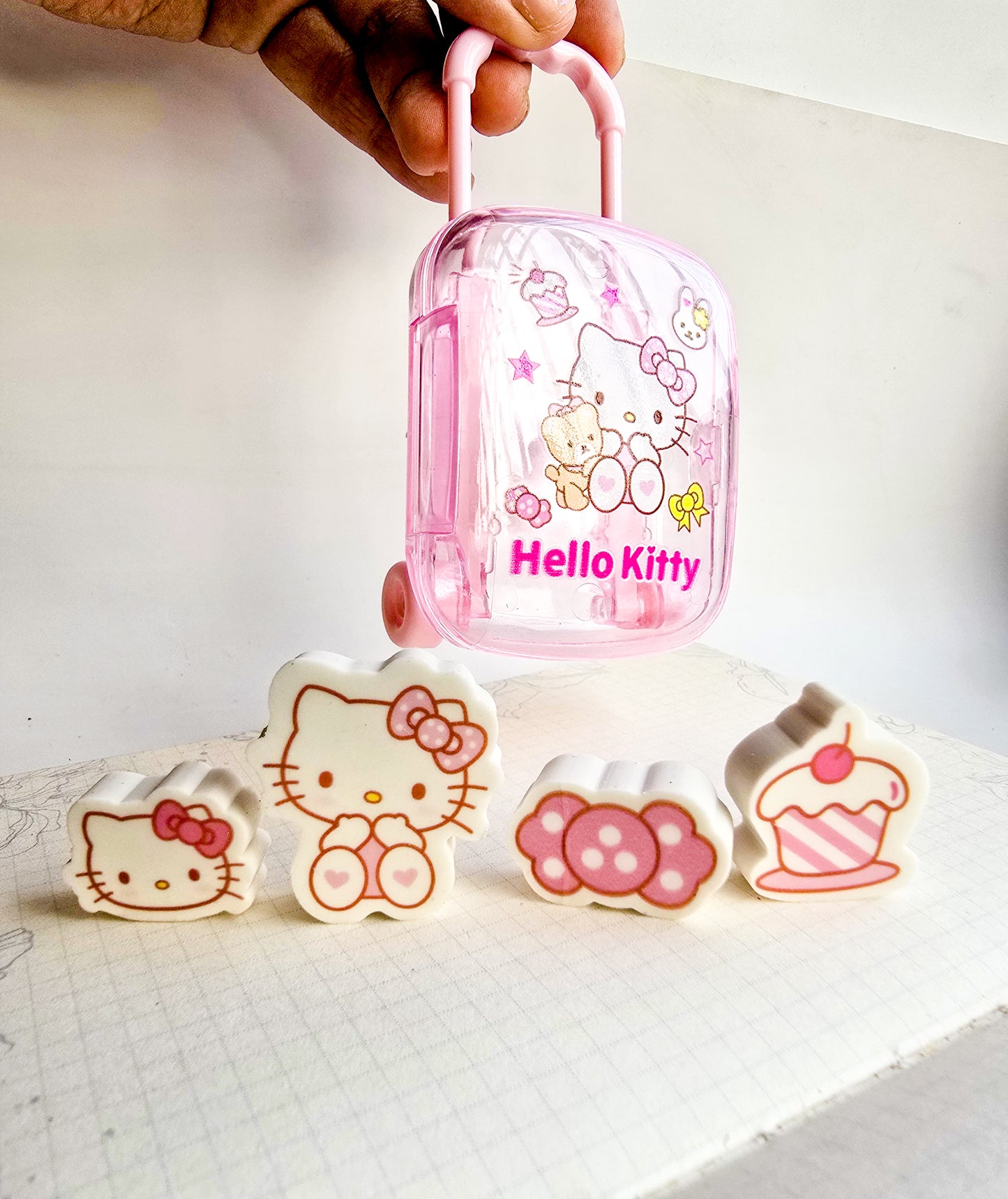 375 | Hello Kitty Cute Cat Trolley Basket Kawaii Eraser |