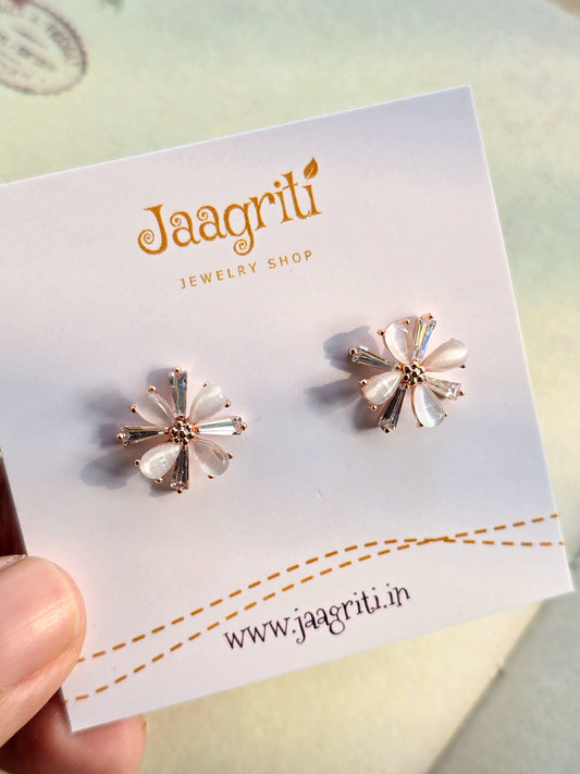 Flower Stud Korean Earring Rose Gold