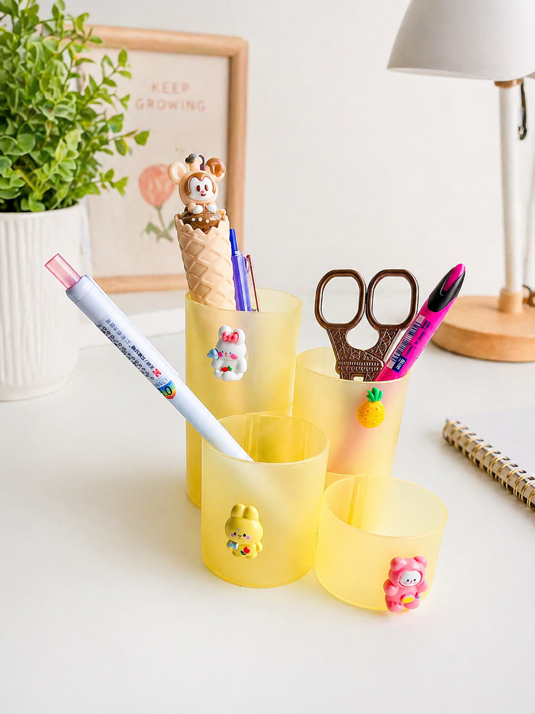 Kawaii Pen Stand cartoon-themed plastic pen holder