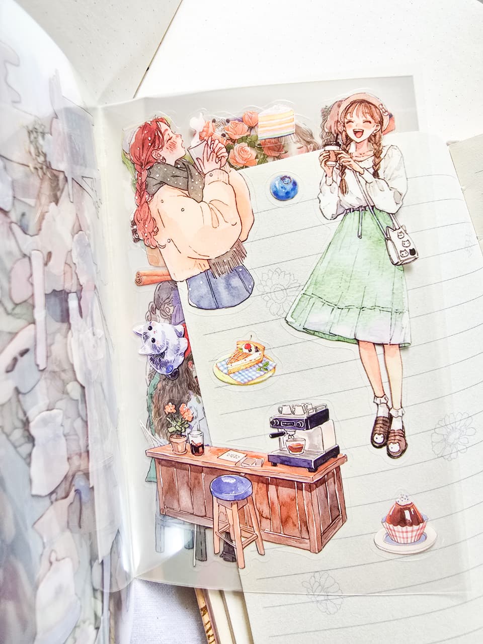 ZZPF2.0-402| Time by the Window Character Sticker Set | 300+ Stickers | Transparent PET Stickers Book | 20 Sheets