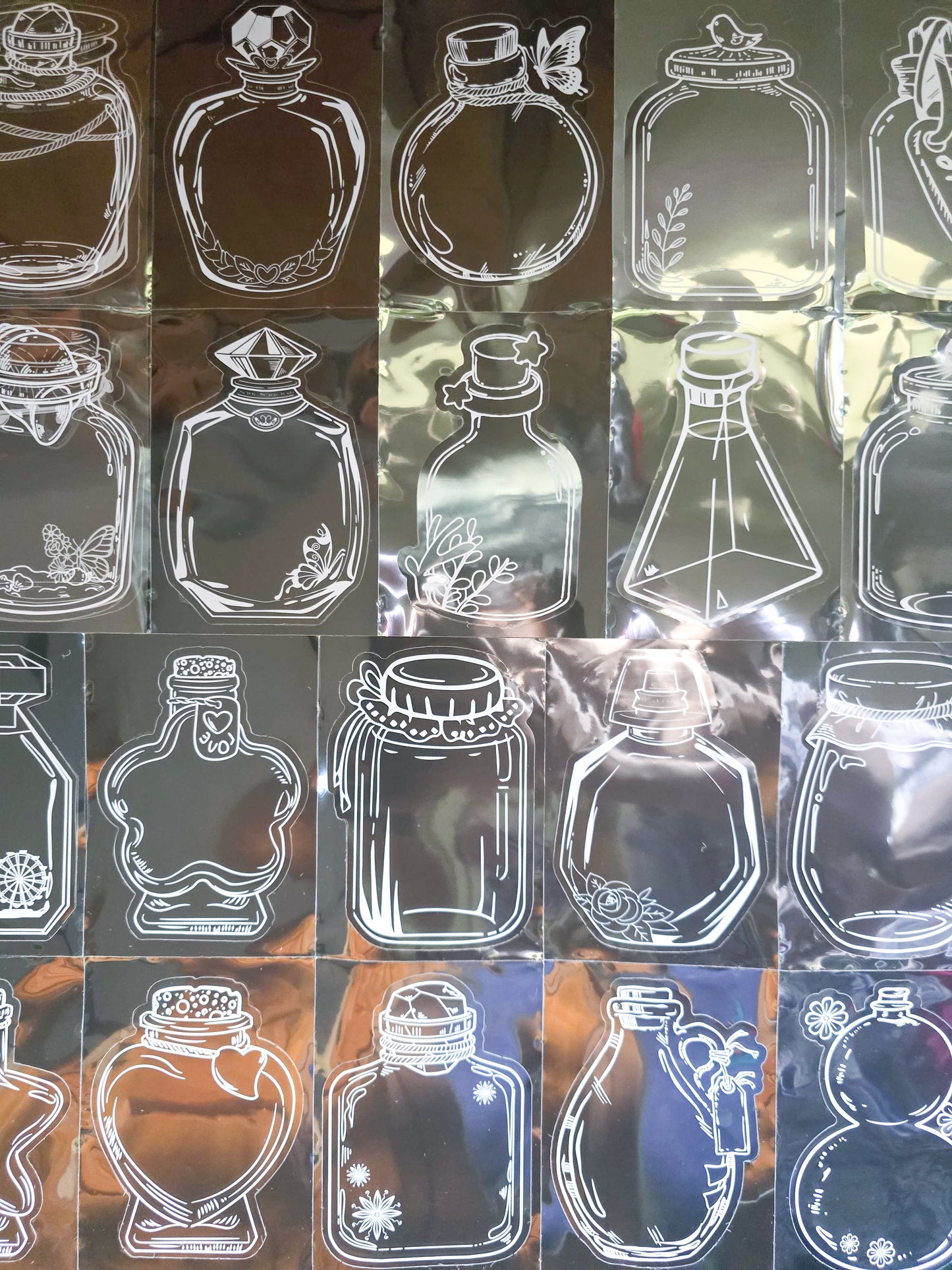 CY-SS |G-2|  Transparent Jar Sticker | Sticker Bookmark | 16 PCS |