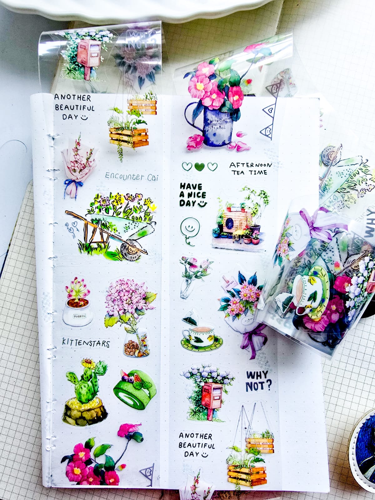 DYSH-201 | PET | Pear Clouds With Rain | 1 Pcs Sticker Roll | 60*2/380mm |