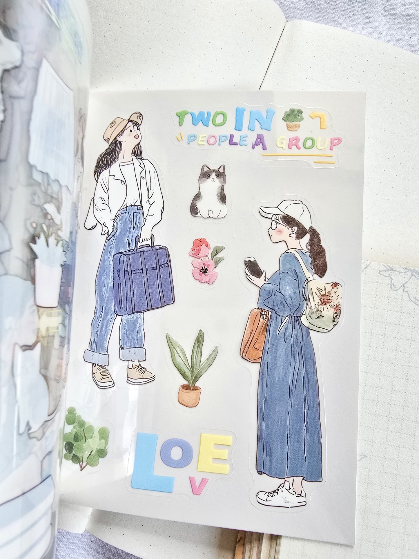 ZZPF-401| Cute Romantic Travel Themed PET Sticker Book | 20 Pcs Sticker Book