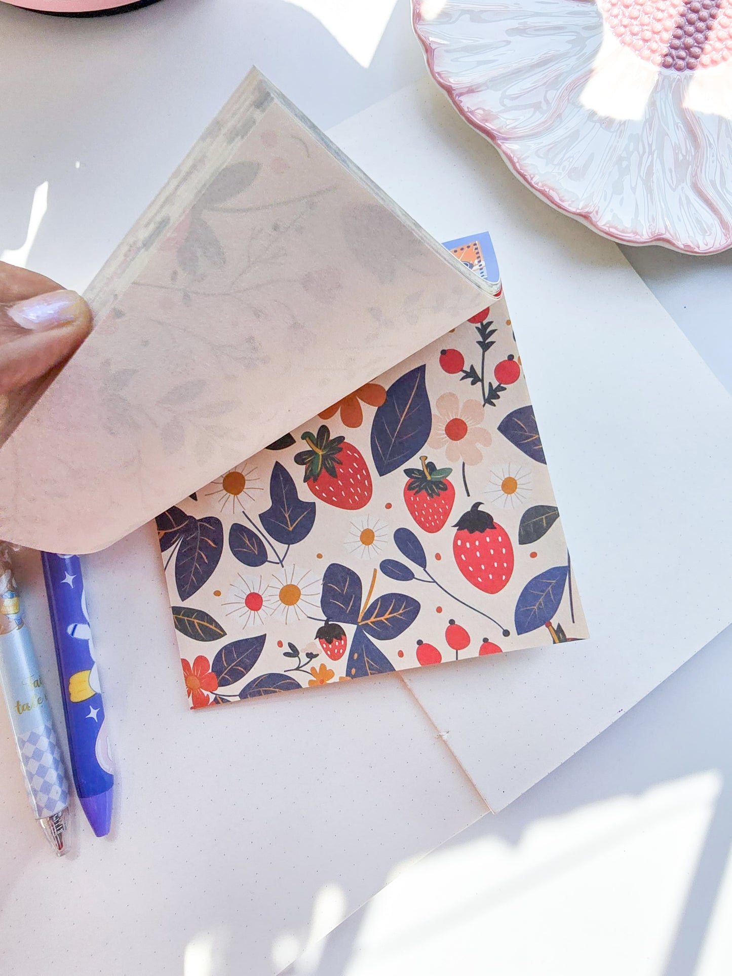 NXSG-603|G-4| Granny Smith Berries| Journal Paper| Floral Vintage Paper| Blue Theme|120*120mm 30 Pcs