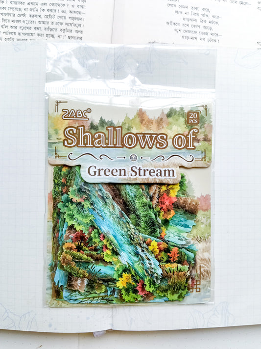 SYXQ-404 | Shallows Of Green Stream PET Sticker 20pcs | 70* 80mm