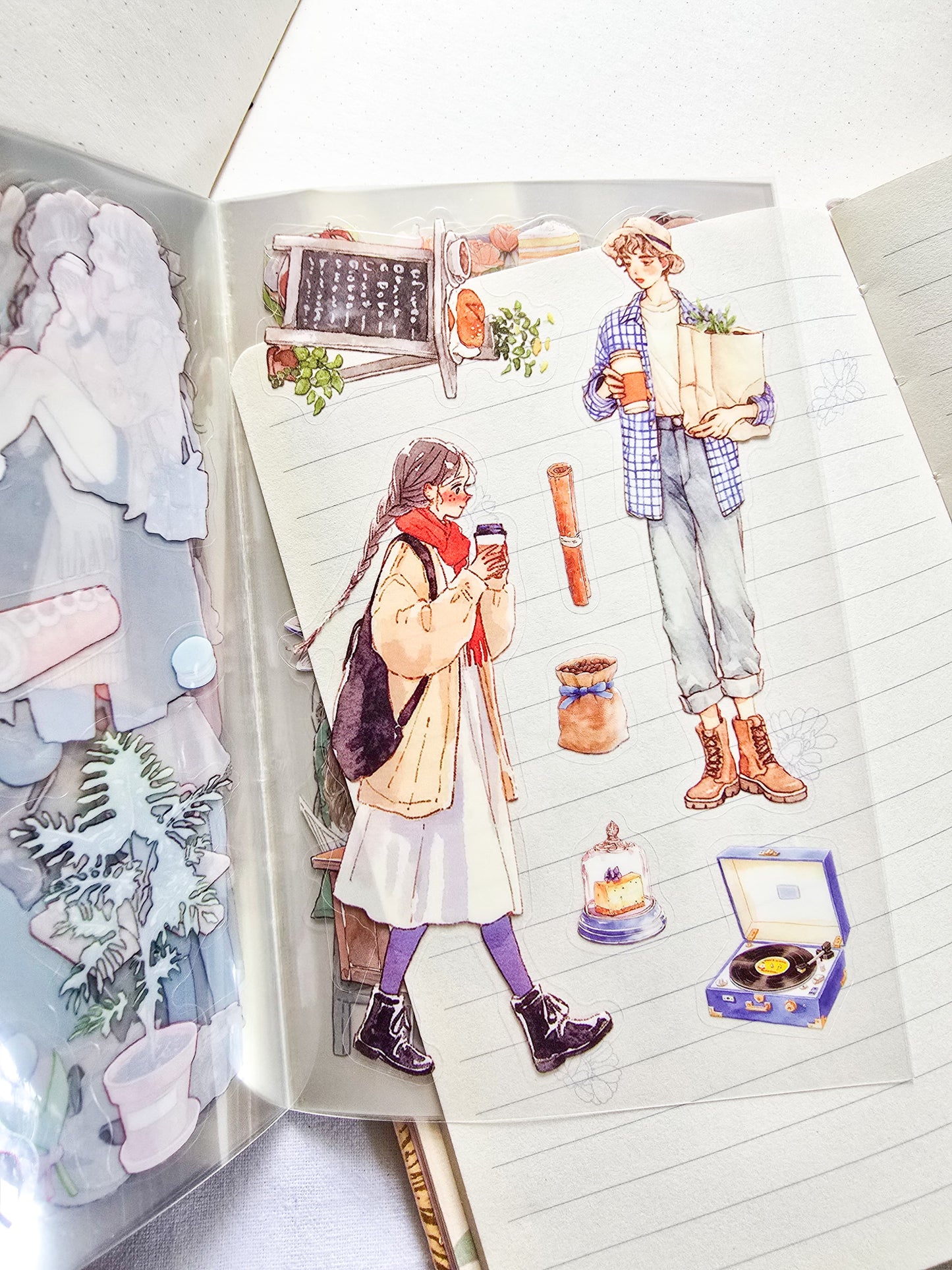 ZZPF2.0-402| Time by the Window Character Sticker Set | 300+ Stickers | Transparent PET Stickers Book | 20 Sheets