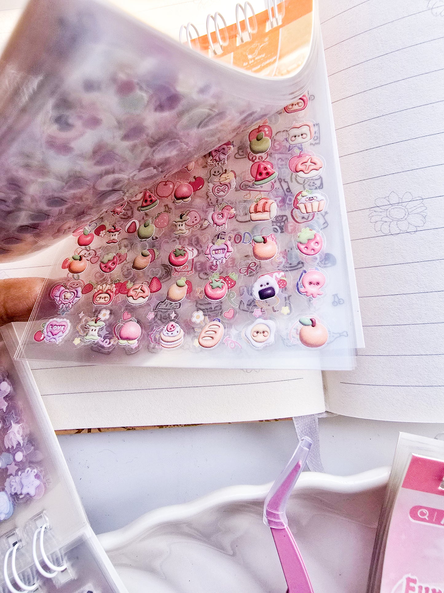 DSB-2361 | Mini Sticker Books With Craft Tweezer | 72pages  Kawaii Glitter sticker Book | tiny sticker for planner |