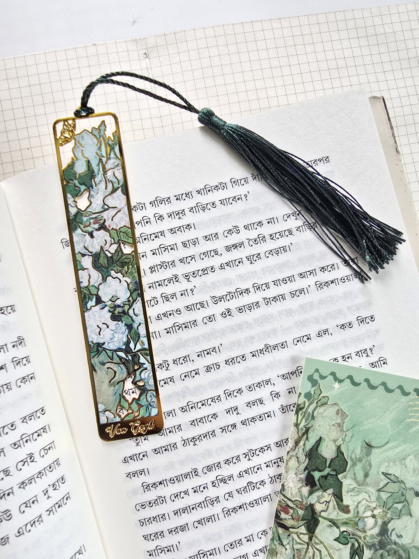 Roses | Bookmark | Van Gogh Inspired | Premium Glossy Finish | Durable Artistic Bookmark | 22*108mm
