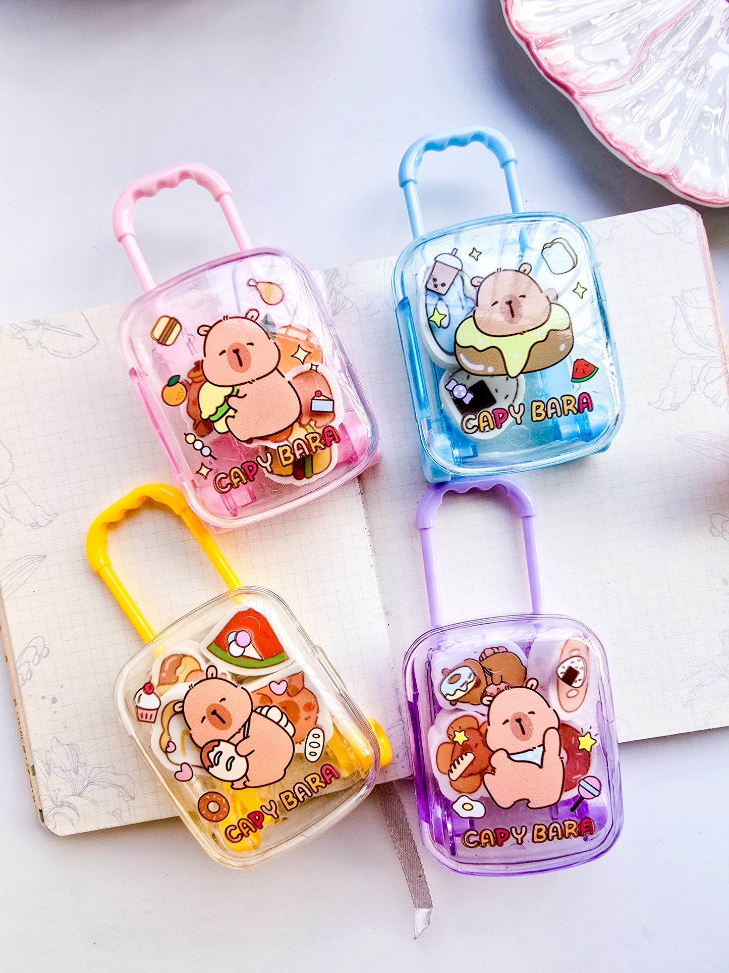 376 | Capy Bara Trolley Basket Kawaii Eraser |
