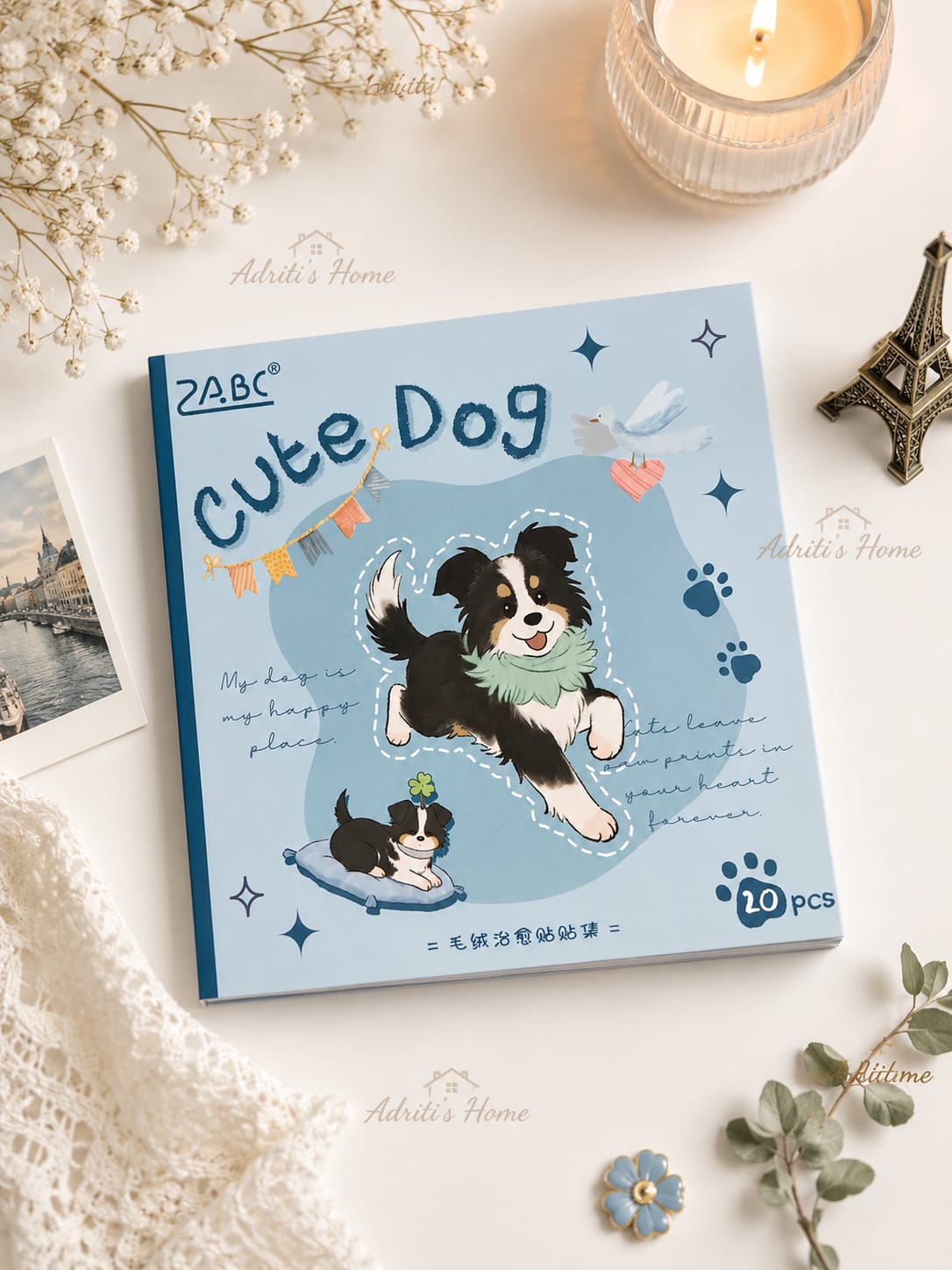 MRZYT-403| 20-Sheet PET Pet Theme Sticker Books Featuring Die-Cut Dog Designs | 80*80mm .
