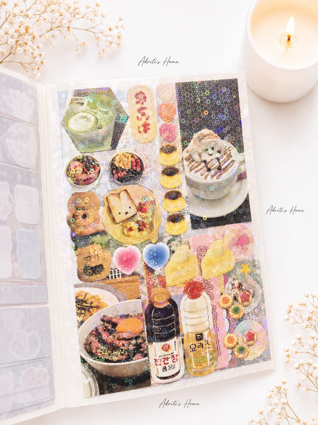 GZBBX 402 | Kawaii PET Sticker Book  | Containing over 300+ aesthetic food-themed designs for Journaling and Scrapbooking | 20 Sheets