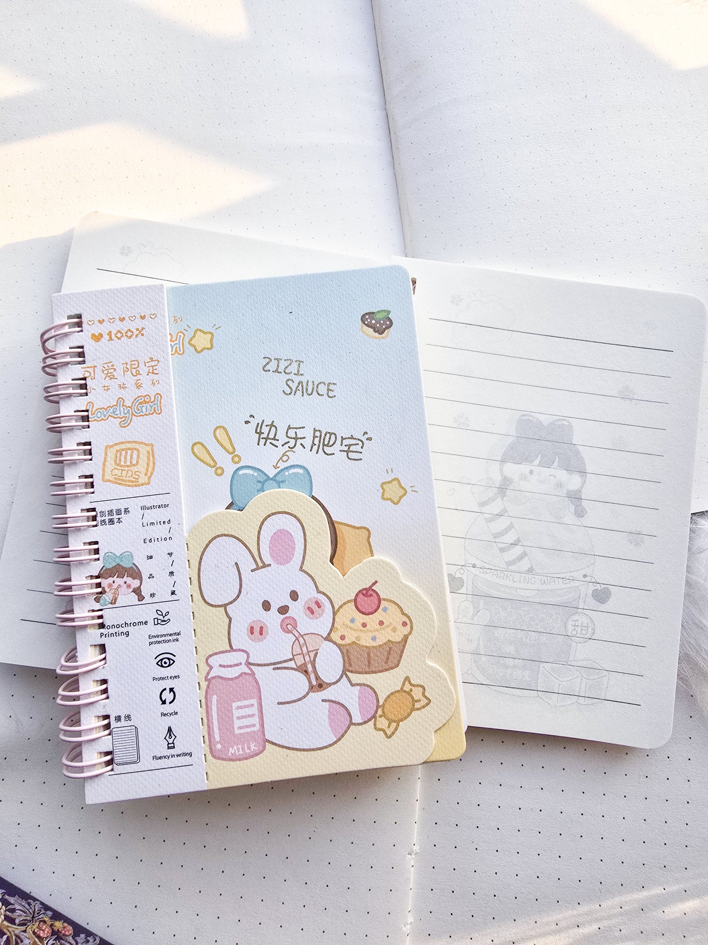LK6480-04 ||Rf| Lovely Girl |  Ruled Special kawaii Notebook | Spiral Binding | 95*130mm | 80 Pages
