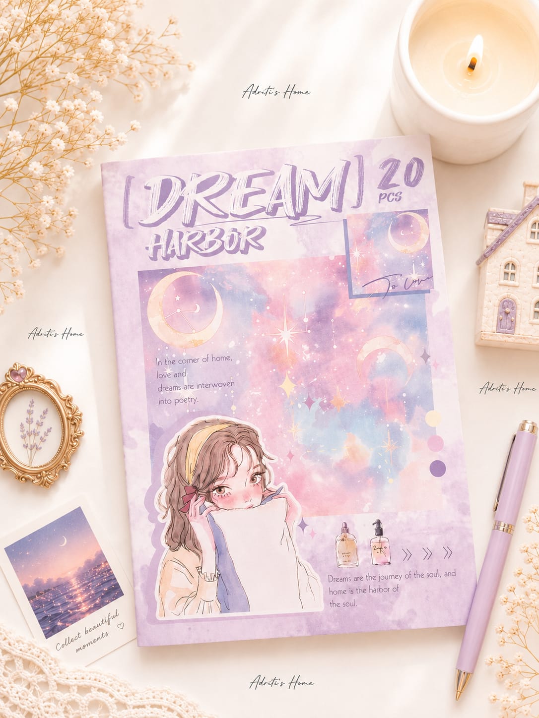 ZZPF-402| Dream Harbor transparent PET sticker sheets for scrapbooking and journaling |