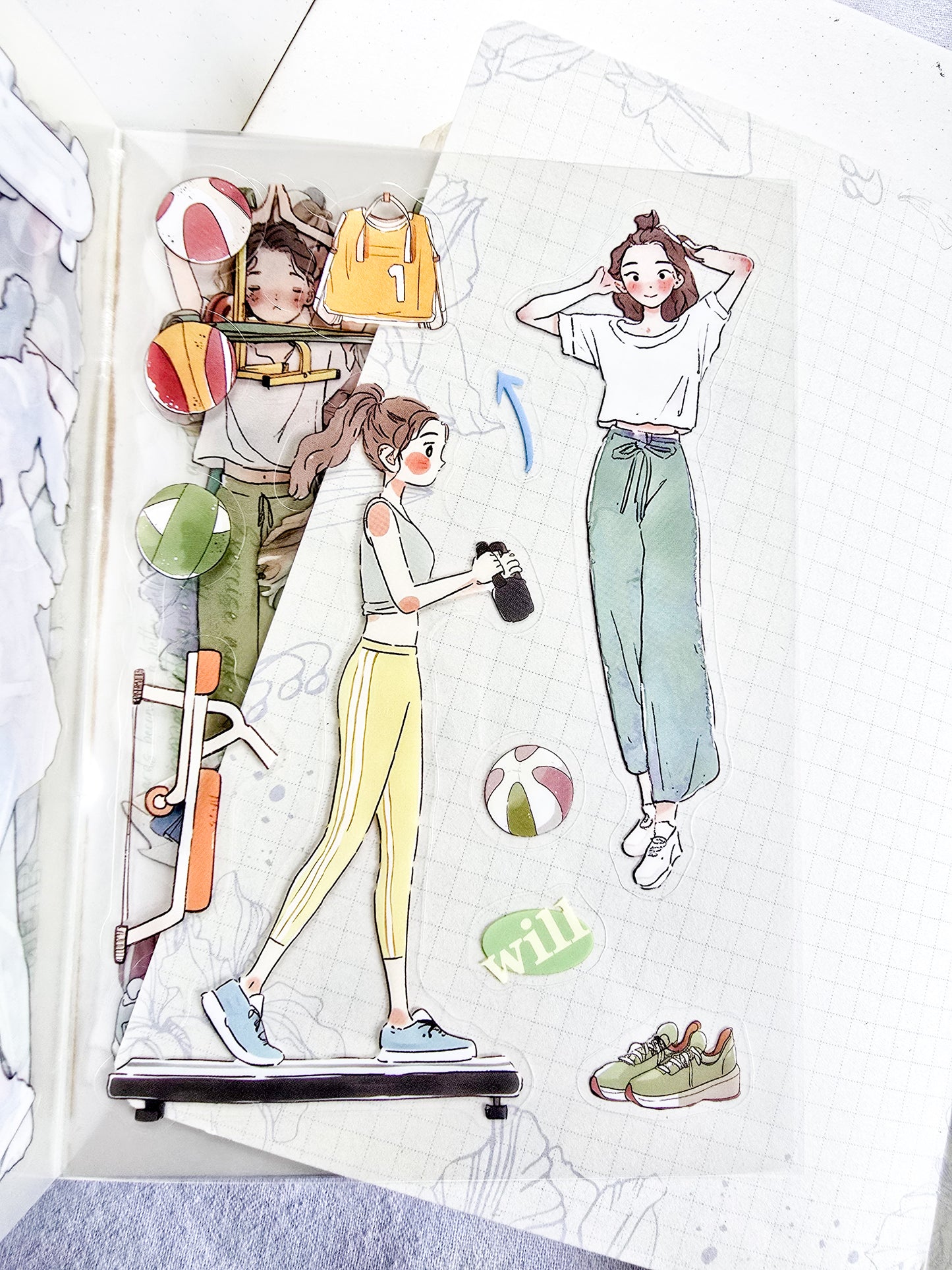 ZZPF-403| Chasing the Ordinary Japanese-Style Journaling Stickers Featuring Illustrated Scenes Of Movement And Leisure Sticker Book |