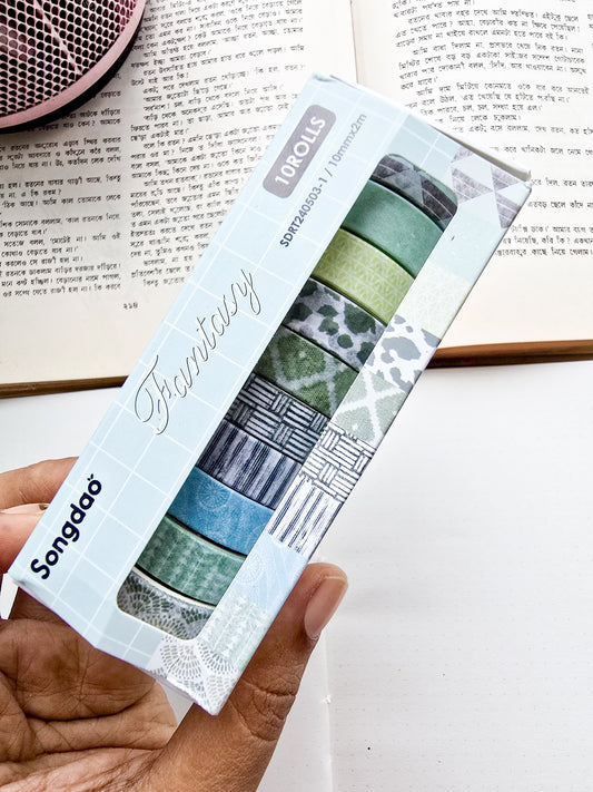 SDRT5031 | Songdao Fantasy Washi Tape Set containing 10 Rolls Of Decorative Masking Tape| 10mm×2mm×10