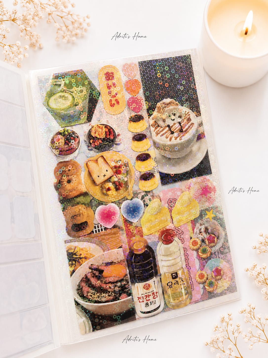 GZBBX 402 | Kawaii PET Sticker Book  | Containing over 300+ aesthetic food-themed designs for Journaling and Scrapbooking | 20 Sheets