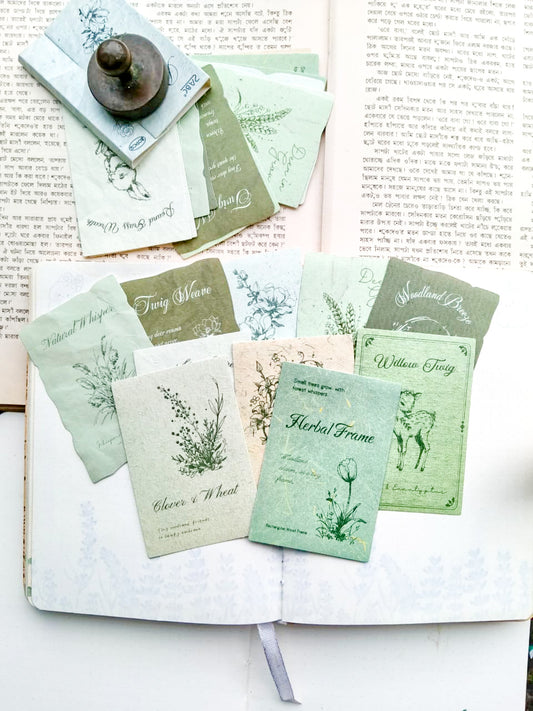 XJFW-602 |Botanical Bulanica Ferse Whispers in Litres Sticker 30pcs | 56* 83mm