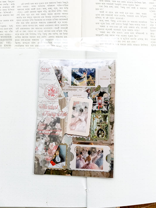 HJSGJ-603 |Stardust Fairy Tale Flower Letter Collection Time Stamp Sticker Album 3pcs |100* 150mm