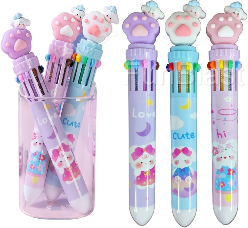 JD-6613 | Rb | Multicolor Pens For Kids |  Ball Pen Set For School | Cartoon Pen | Random Any One