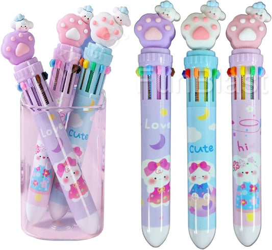 JD-6613 | Rb | Multicolor Pens For Kids |  Ball Pen Set For School | Cartoon Pen | Random Any One