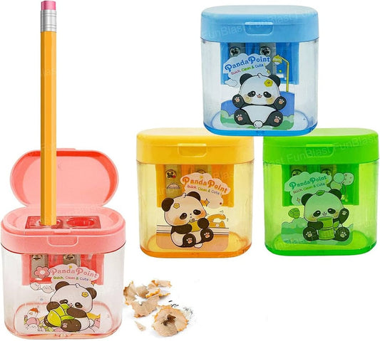 SR-0349  |Rb| Panda point Kawaii  Pencil Sharpener High Quality With 2 Different Size Blade Random Design