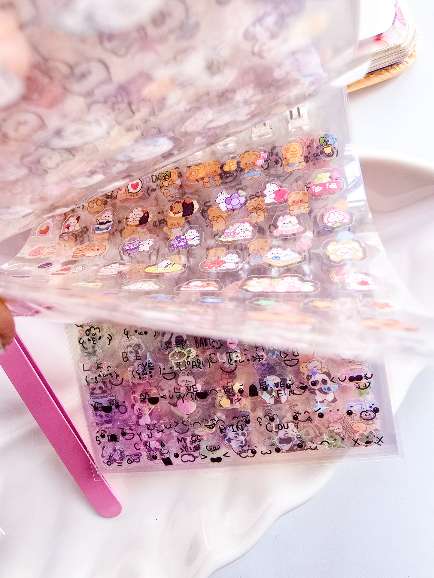 DSB-2361 | Mini Sticker Books With Craft Tweezer | 72pages  Kawaii Glitter sticker Book | tiny sticker for planner |