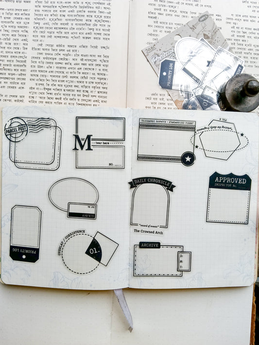 DAZY-403 |Postmark Envelope Frame Archive PET Sticker 20Pcs | 40* 60mm
