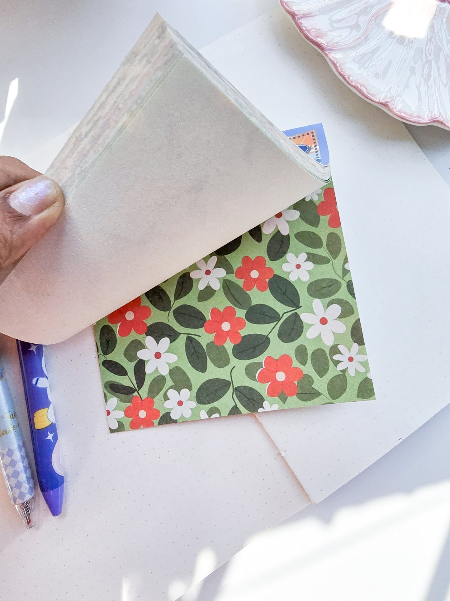 NXSG-603|G-4| Granny Smith Berries| Journal Paper| Floral Vintage Paper| Blue Theme|120*120mm 30 Pcs