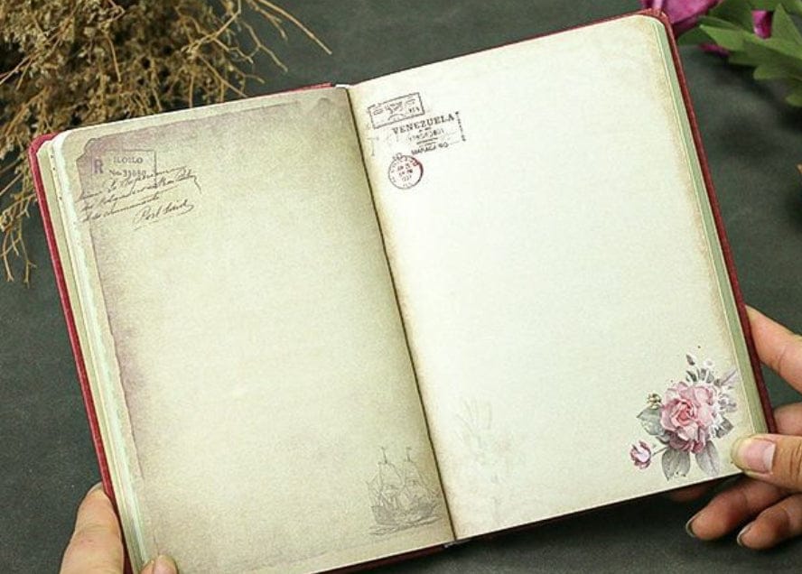 Nb32k8503bll C|  Vintage flower  Vintage Notebook 133*180mm Diary
