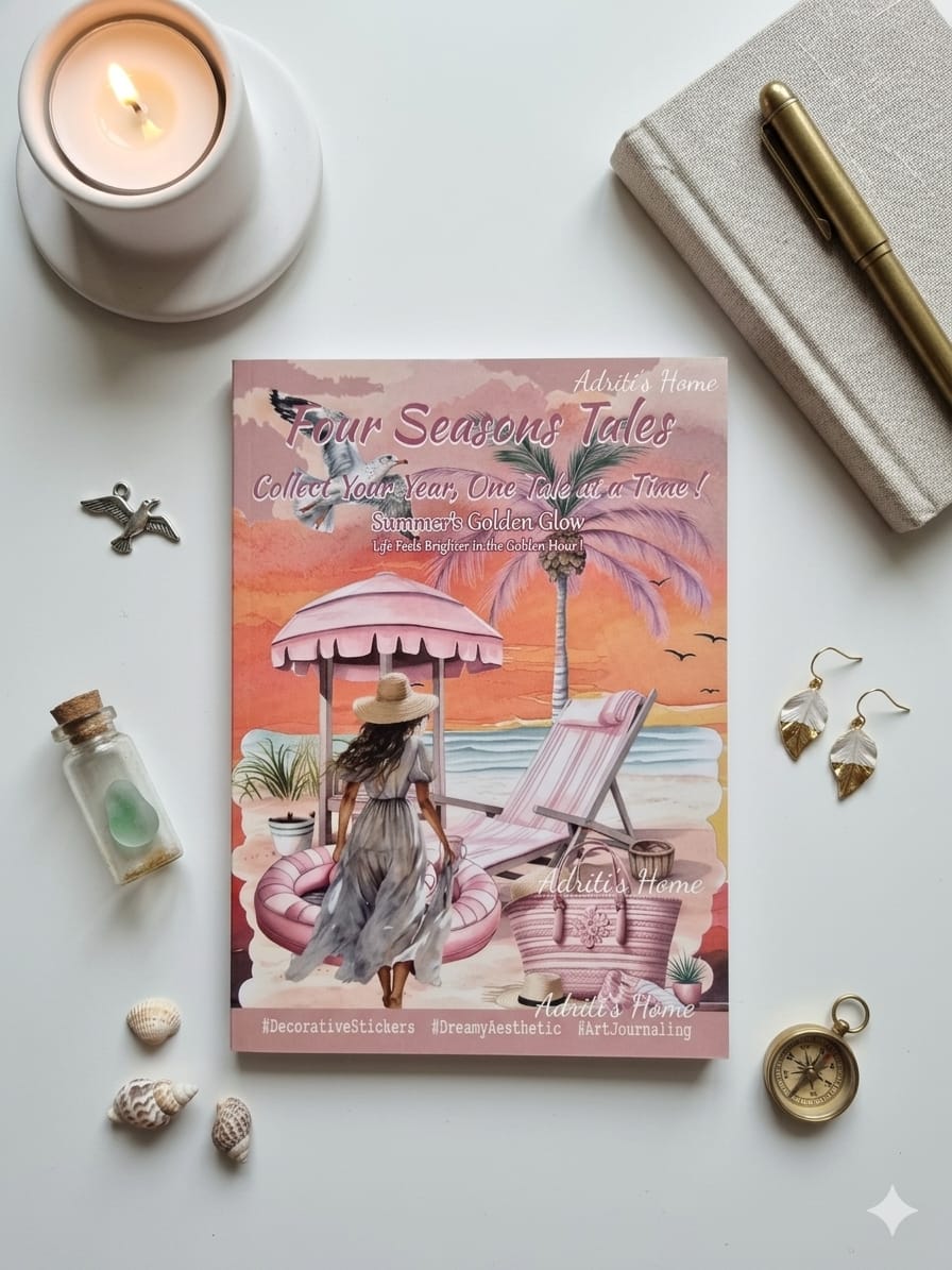 DSB-5349 | Four Seasons Tales Sticker Book | Featuring Vintage-Style Dreamy Aesthetics |  20 Sheets 10.5 * 14.8cm