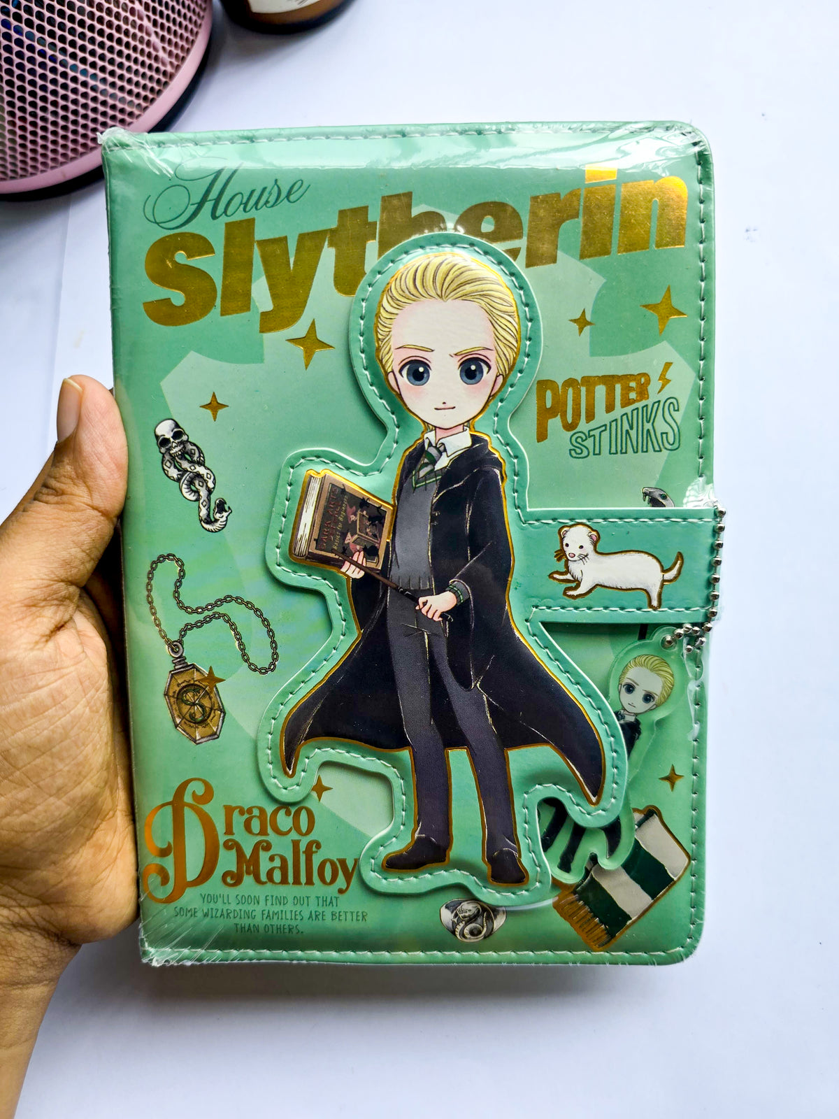 MG26610 | Harry Potter A5-Sized Notebook Featuring a Slytherin House Theme With Draco Malfoy Artwork.Number of Pages in the Notebook is 95