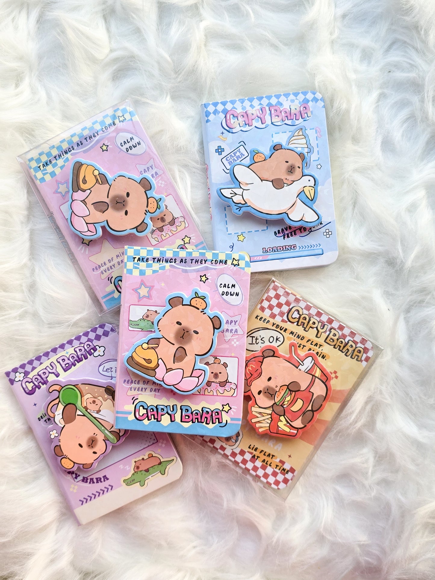 Mini Capybara Spin Diary | Notebook | Random 1 Pc | Plain Pages