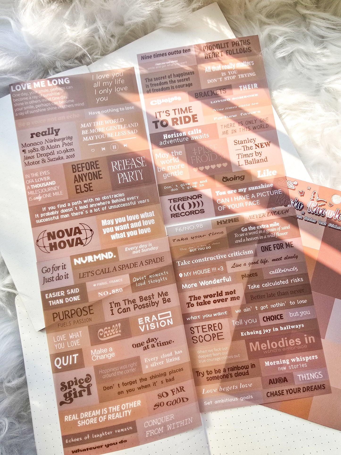 YWXY-6-01 | Rosin Knowledge | PET | Transparent Sticker | 4 Sheets | 120*170mm