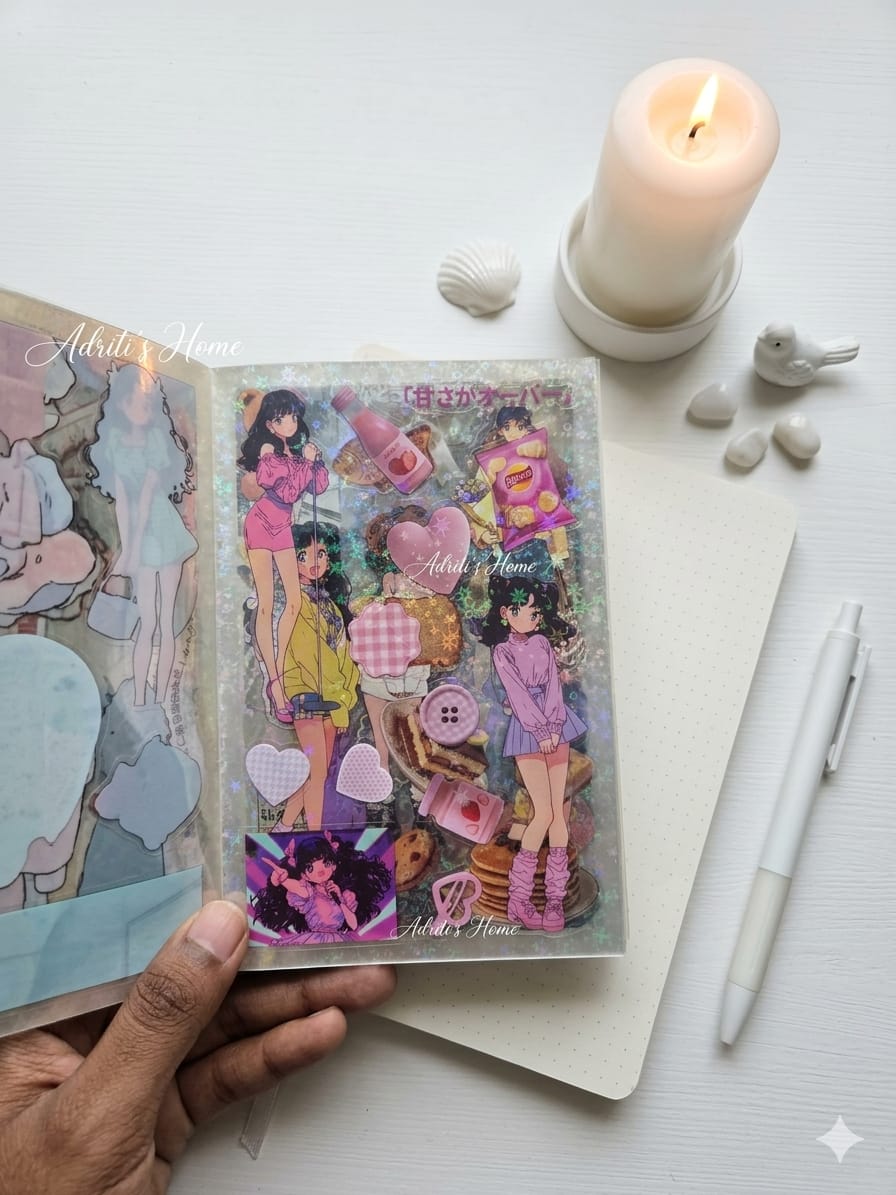 GZBBX-404 | Decorative Holographic Sticker Book From The PET  Poetry Collection of Youth Series |