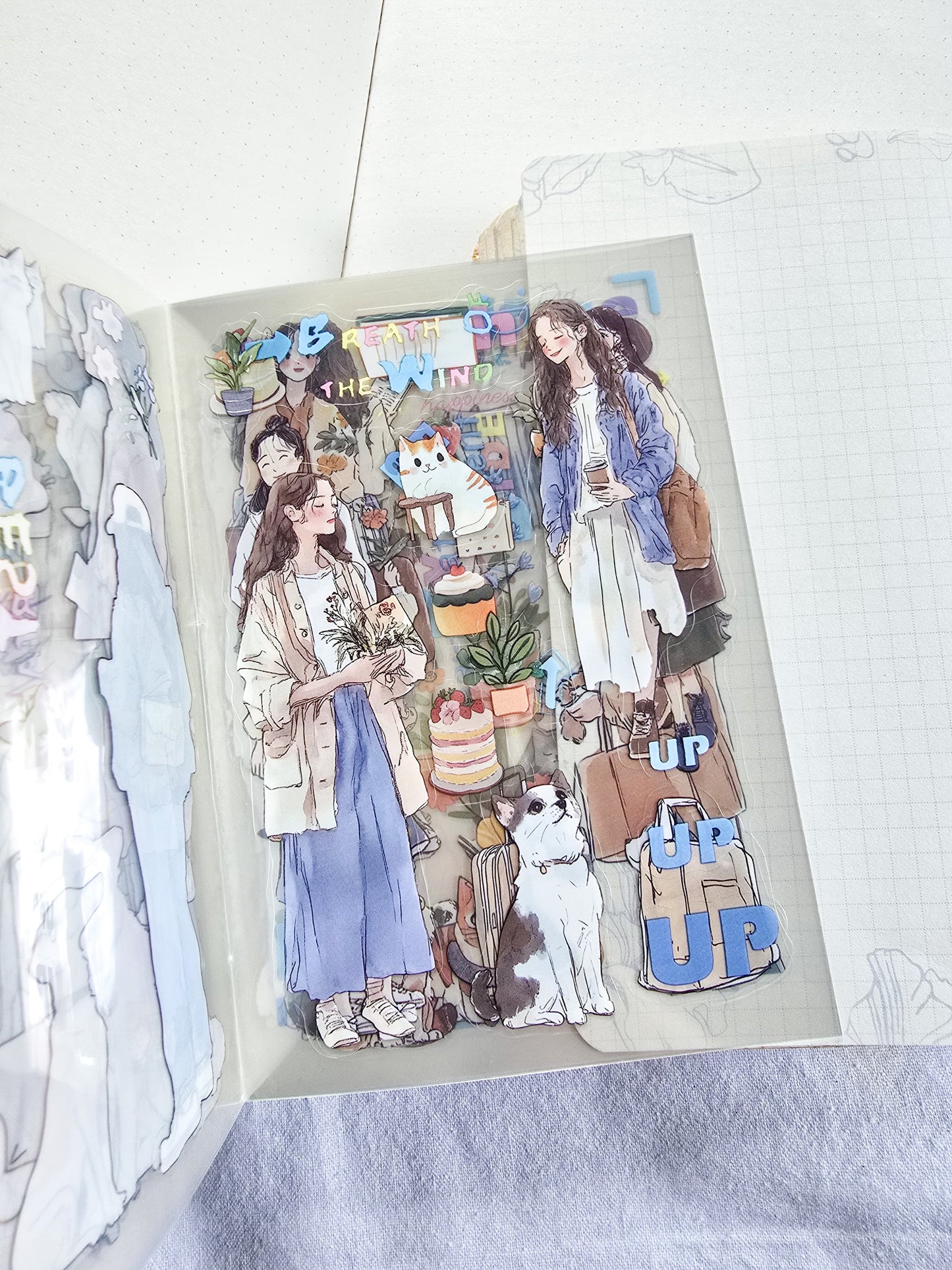ZZPF-401| Cute Romantic Travel Themed PET Sticker Book | 20 Pcs Sticker Book