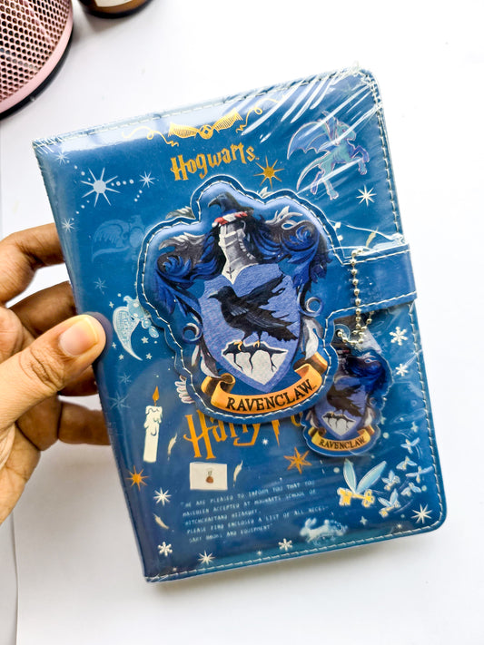 MG2669 | Harry Potter Ravenclaw-Themed Notebook Featuring a 3D Emblem Of The House Crest On a Blue PU Leather Cover Number of Pages in the Notebook is 95