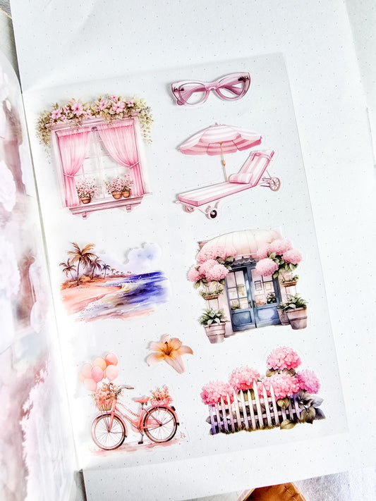 DSB-5349 | Four Seasons Tales Sticker Book | Featuring Vintage-Style Dreamy Aesthetics |  20 Sheets 10.5 * 14.8cm