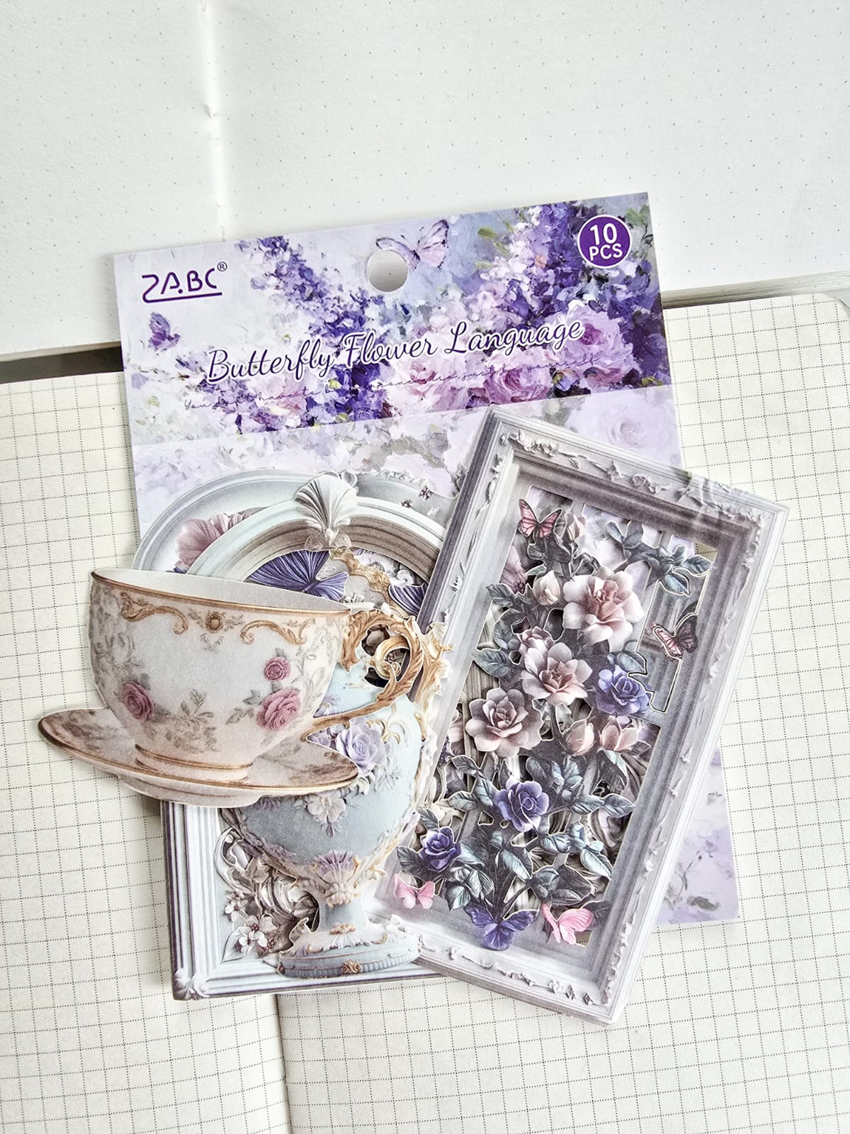 LYSH-602 | Washi Tape Paper| Die Card| Sticker | Vintage Style| 10Pcs | 80*90mm