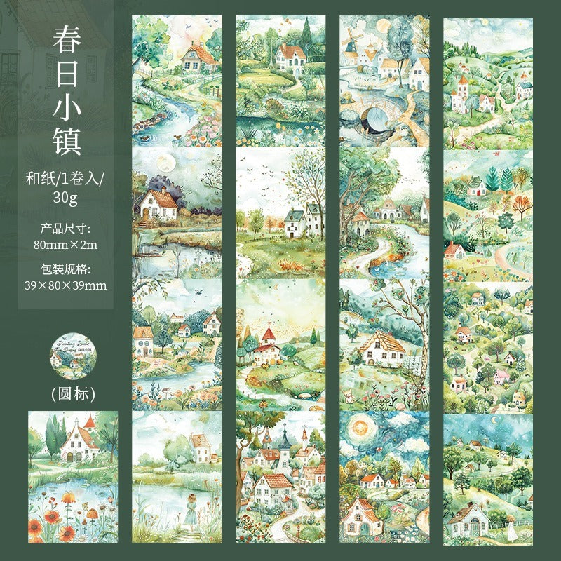 MHD- SJHJ003|RC| Painting Seasons Green | Paper Sticker Roll 80mm x 2m