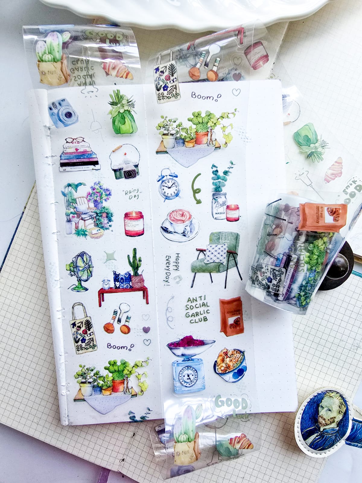 DYSH-201 | PET | Pear Clouds With Rain | 1 Pcs Sticker Roll | 60*2/380mm |