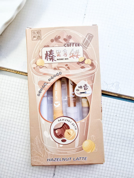 YX1195 | Hazelnut Latte Aesthetic scented  Gel Pen Set | 4pcs |