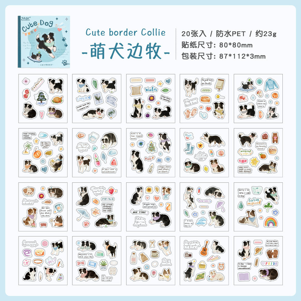 MRZYT-403| 20-Sheet PET Pet Theme Sticker Books Featuring Die-Cut Dog Designs | 80*80mm .
