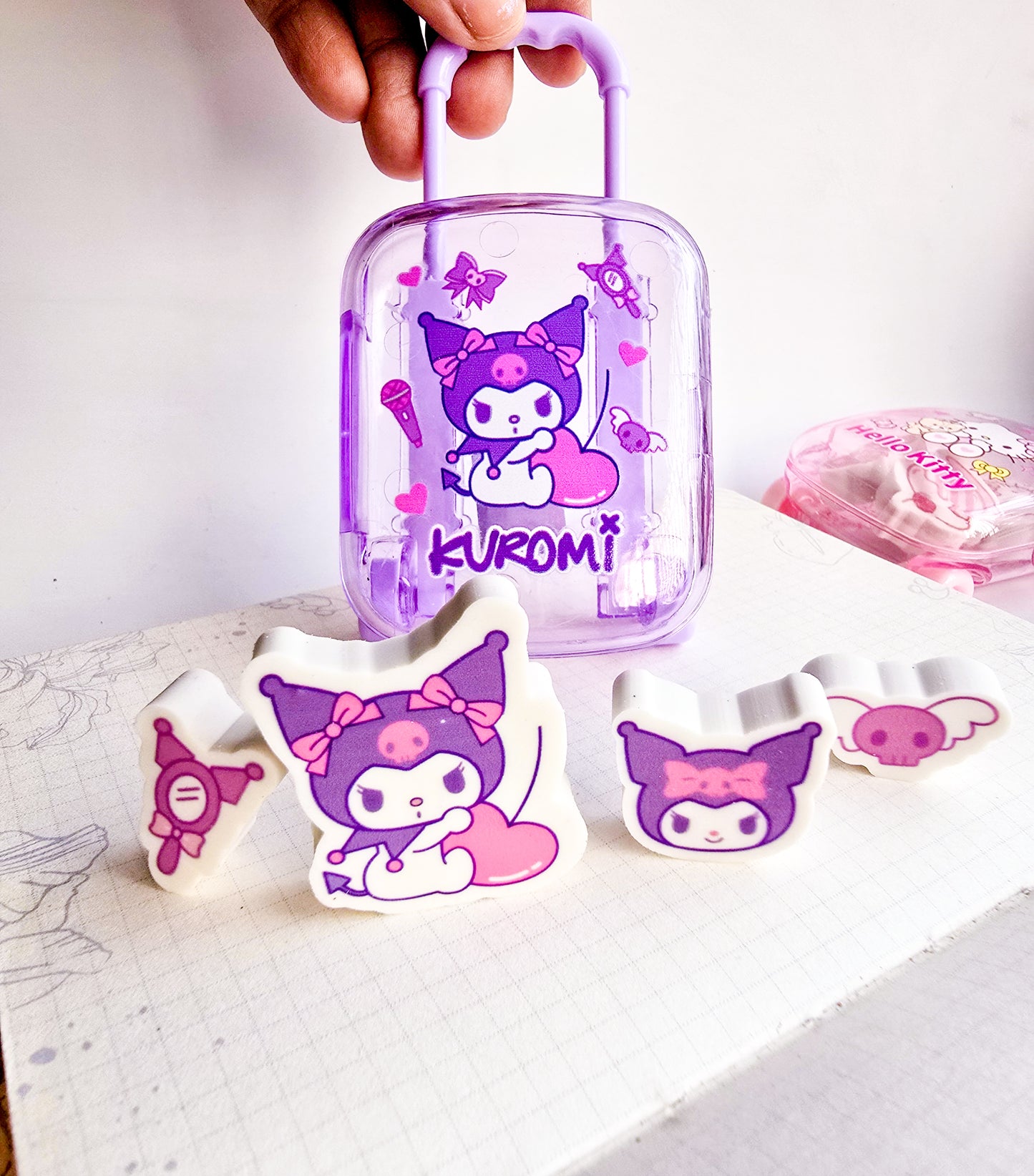 375 | Hello Kitty Cute Cat Trolley Basket Kawaii Eraser |