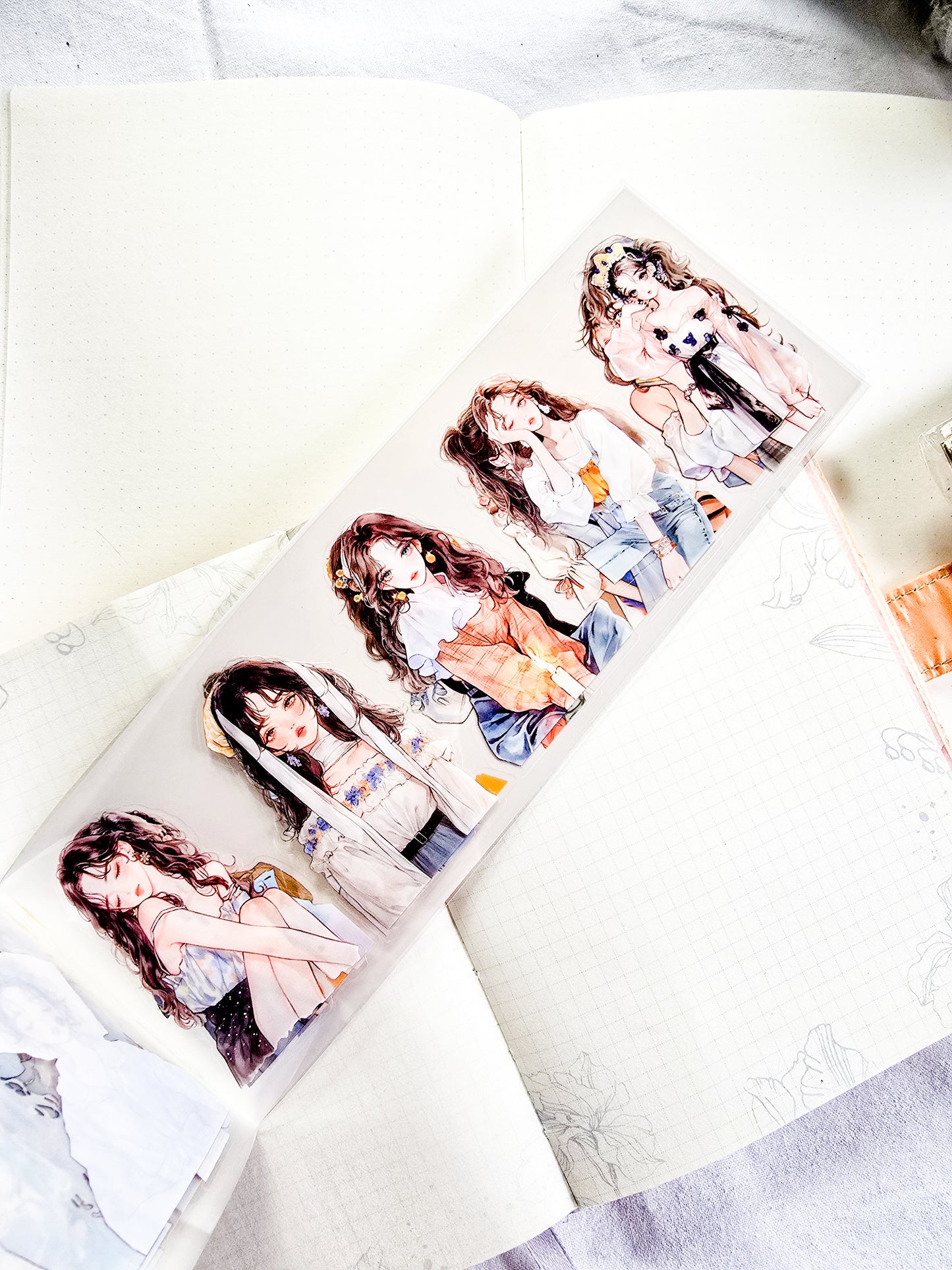 TYRJB-401 | Premium Aesthetic Character Stickers For Journaling And PET Scrapbooking | Featuring Scenic Landscape Designs