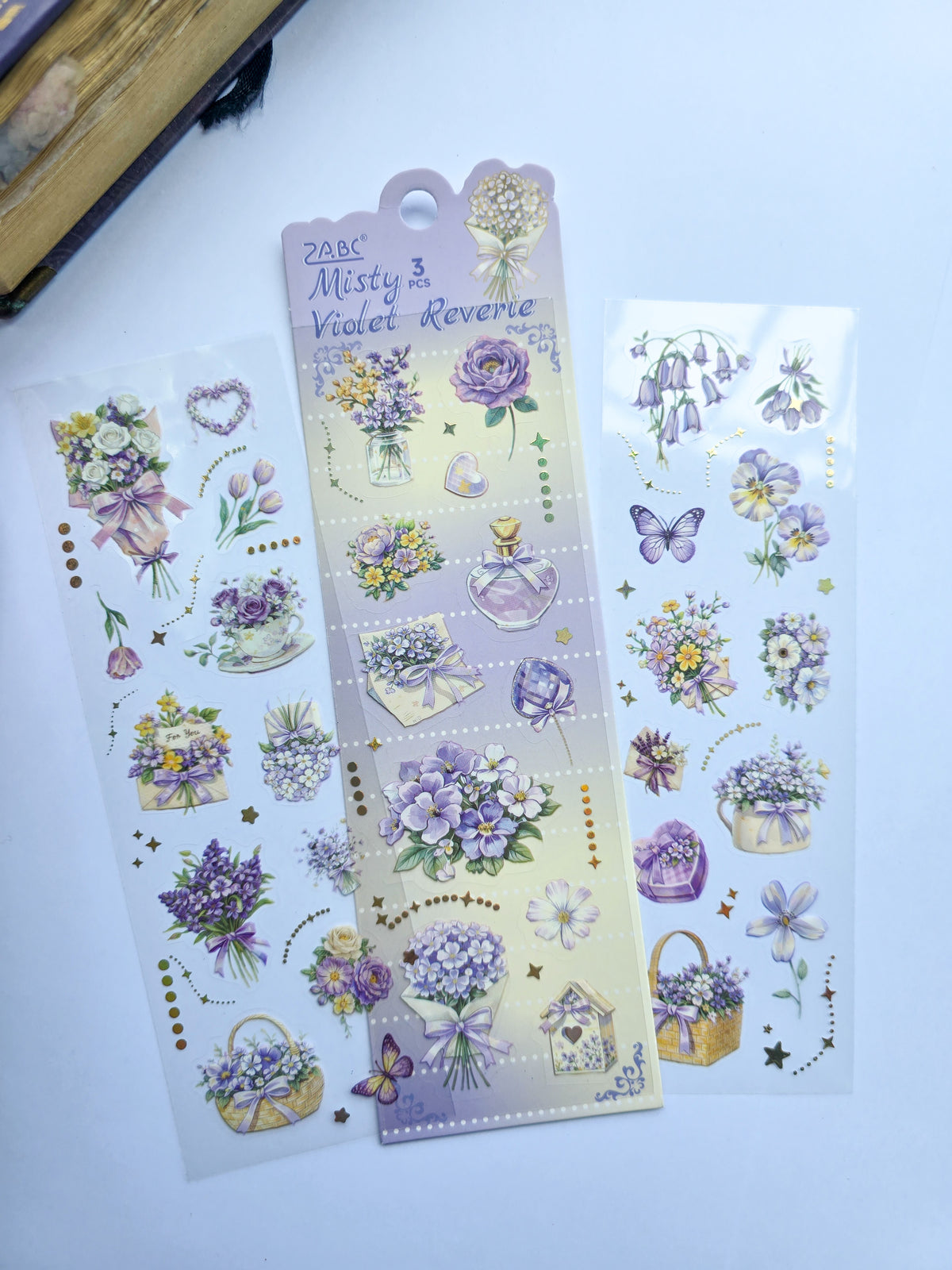 XYHX-402 | Misty Violet Reverie flower Asthetic| PET |Sticker | 150*60mm